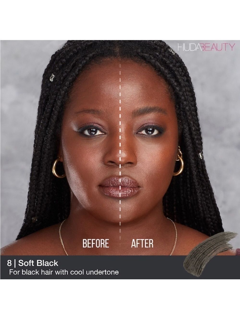Huda Beauty SOFT BLACK 8 BombBrows Full n Fluffy Fiber Brow Gel | NEW | BOMBBROW - Picture 6 of 14